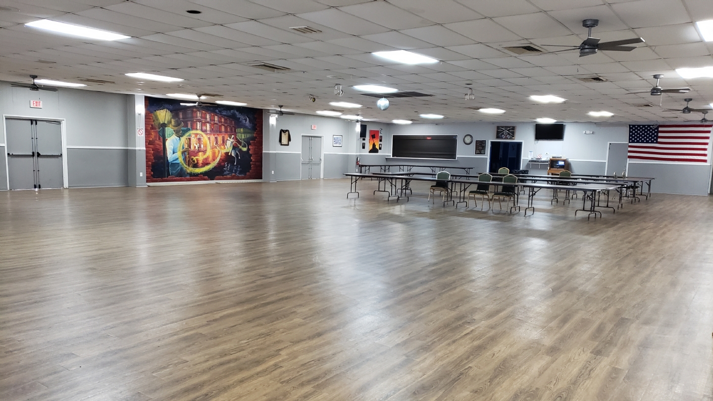 This is a more recent photo of our VFW Hall since the remodeling was done.  New Floors, New Paint with a change in colors, New Ceiling Fans and Ceiling Tiles are just a few changes.